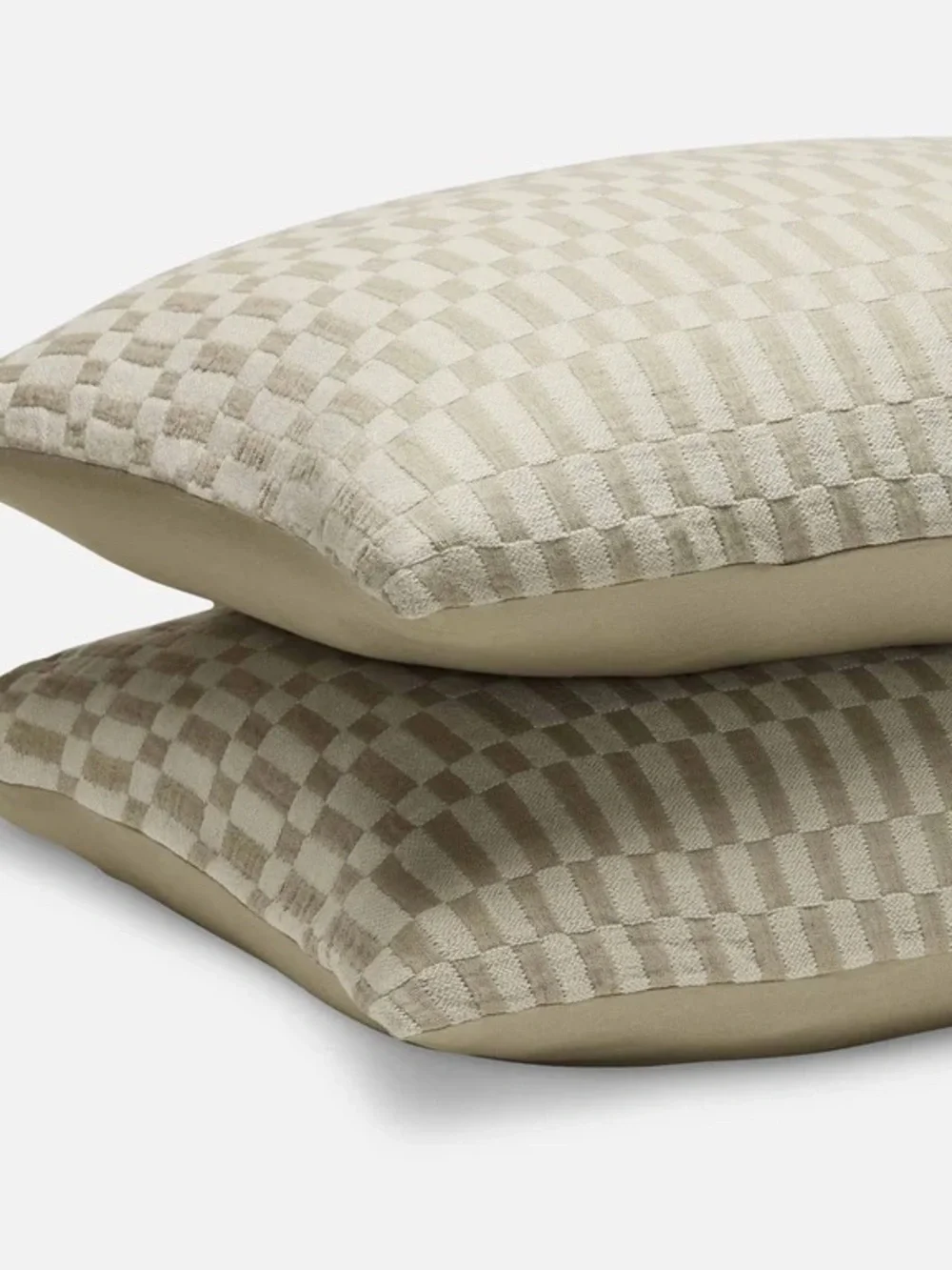 Brooklinen Woven Checkerboard Sham Set in Jade in Standard Size